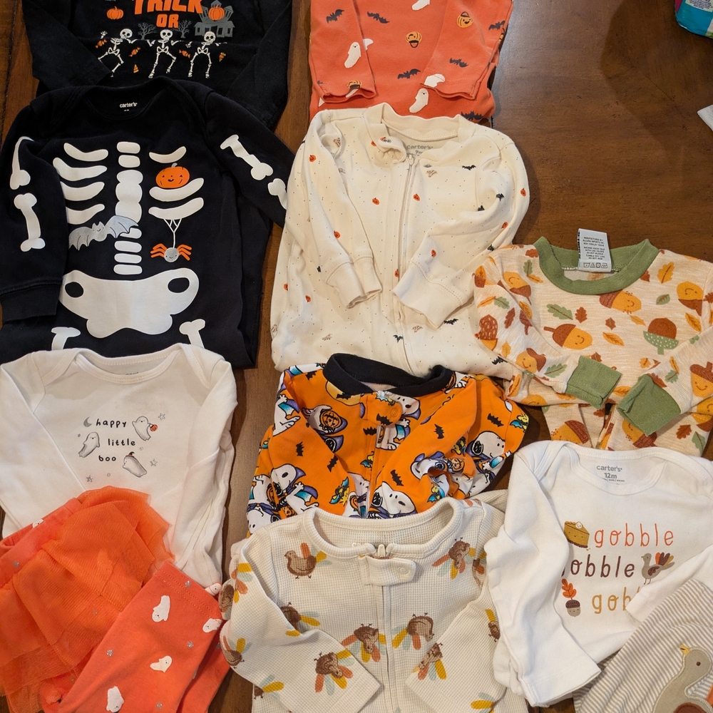 Halloween and Fall Baby Onesies Set